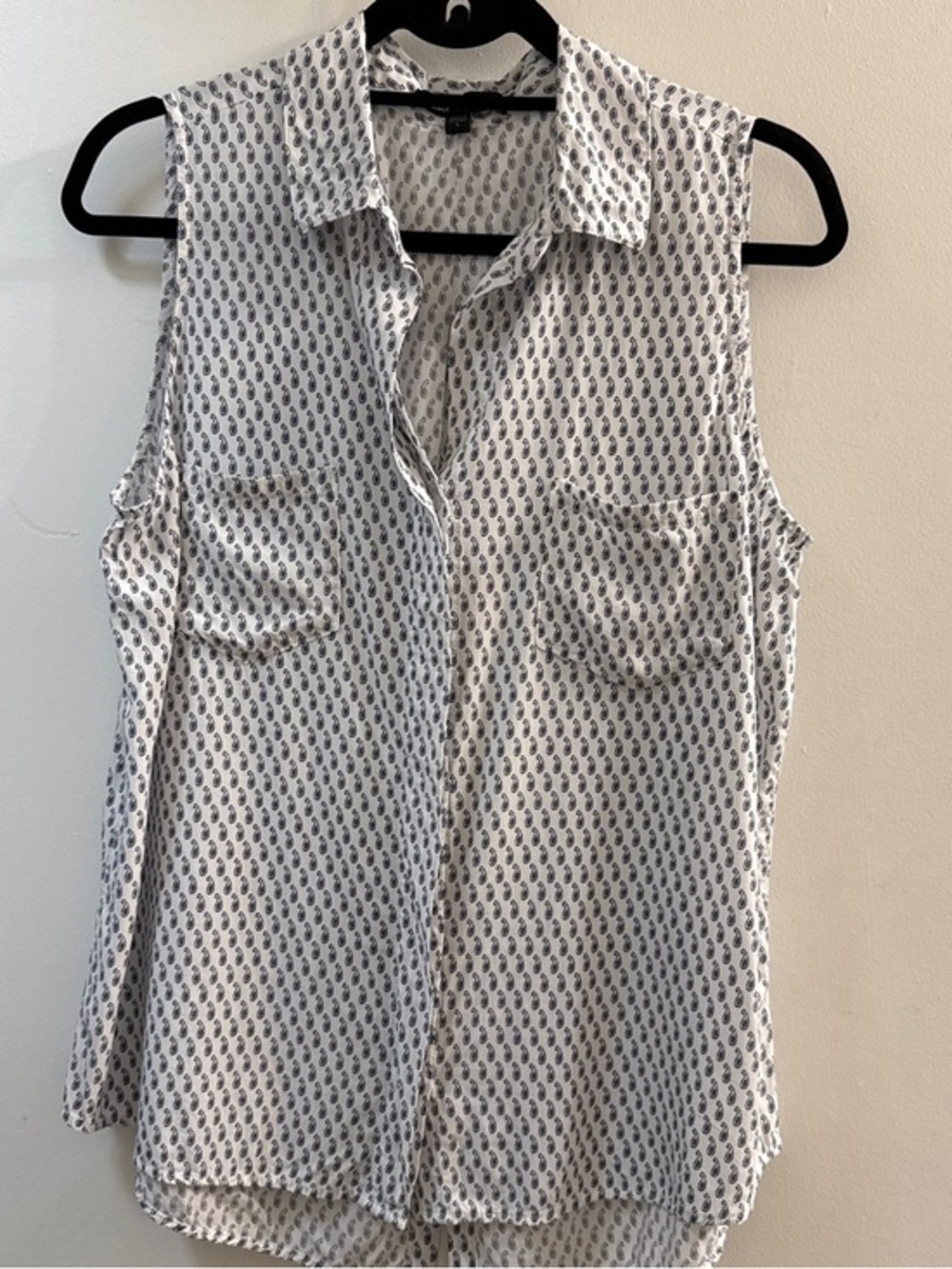 Velvet Heart White Blouse with Navy Paisley Detail